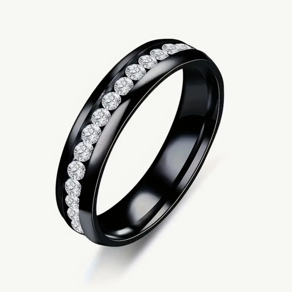 Black Zirconia Stainless Steel Ring